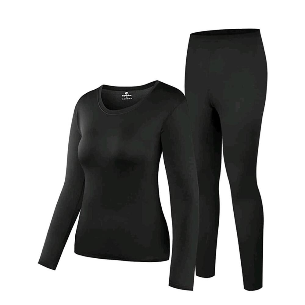 Herobiker Thermal Underwear Ultra-Soft Set Base Layer Black Women’s Small New